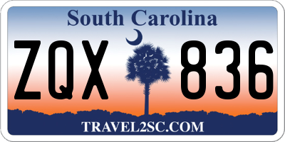 SC license plate ZQX836