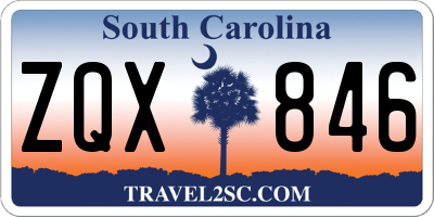 SC license plate ZQX846