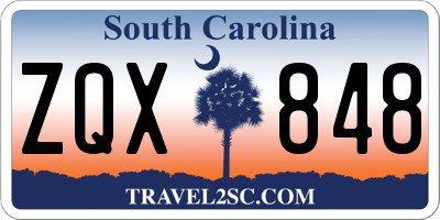 SC license plate ZQX848