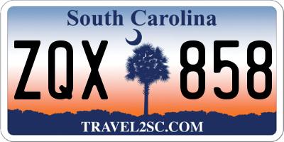 SC license plate ZQX858