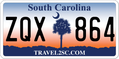 SC license plate ZQX864