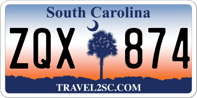 SC license plate ZQX874