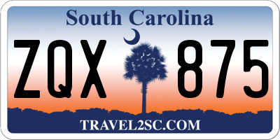 SC license plate ZQX875