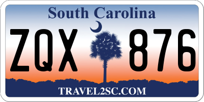 SC license plate ZQX876