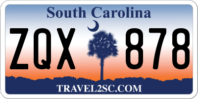 SC license plate ZQX878