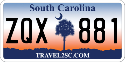 SC license plate ZQX881