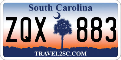 SC license plate ZQX883