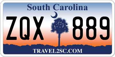 SC license plate ZQX889