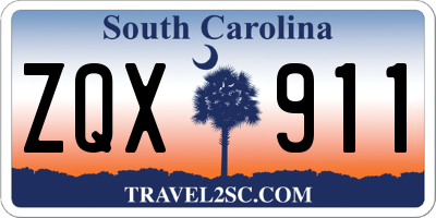 SC license plate ZQX911