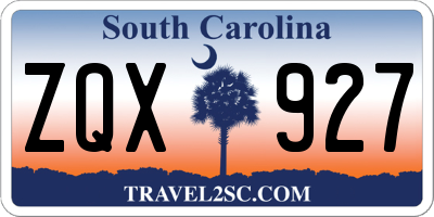 SC license plate ZQX927