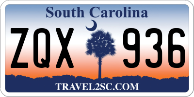 SC license plate ZQX936