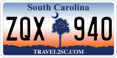 SC license plate ZQX940