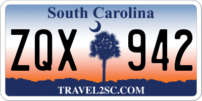 SC license plate ZQX942