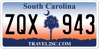 SC license plate ZQX943