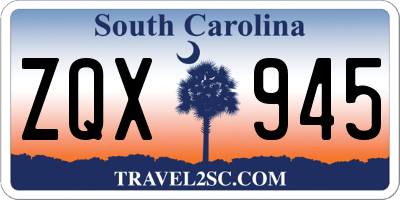 SC license plate ZQX945