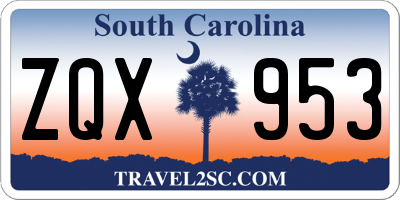 SC license plate ZQX953