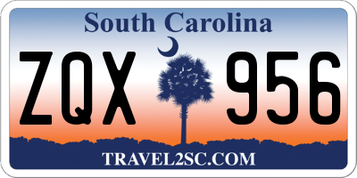 SC license plate ZQX956