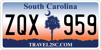 SC license plate ZQX959