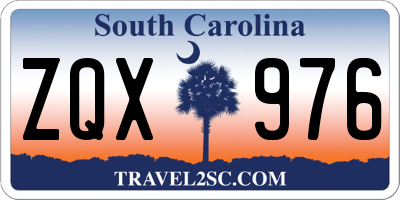 SC license plate ZQX976