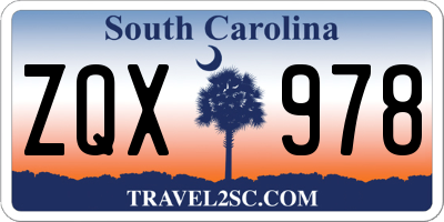 SC license plate ZQX978