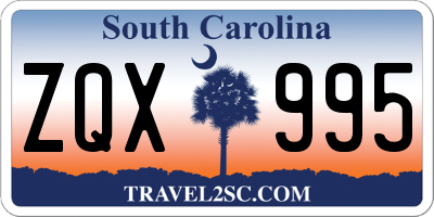 SC license plate ZQX995