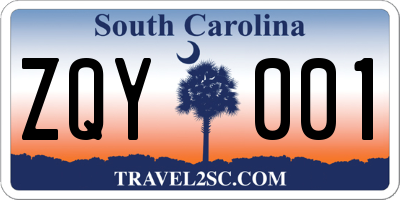 SC license plate ZQY001
