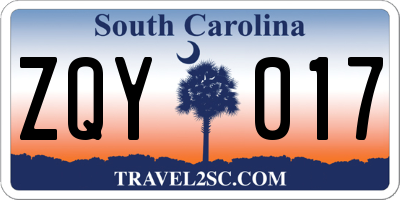 SC license plate ZQY017