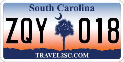 SC license plate ZQY018