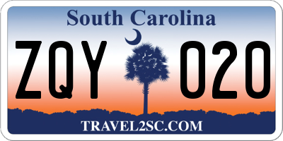 SC license plate ZQY020