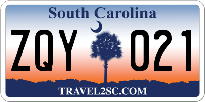 SC license plate ZQY021