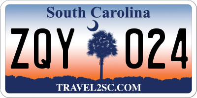 SC license plate ZQY024