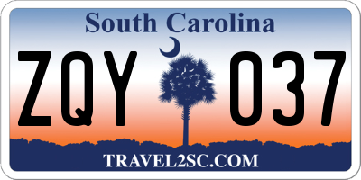 SC license plate ZQY037