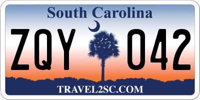 SC license plate ZQY042