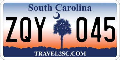SC license plate ZQY045