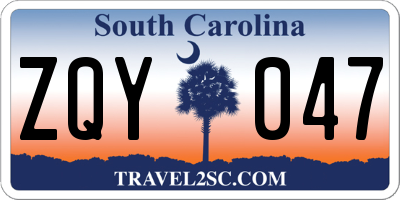 SC license plate ZQY047