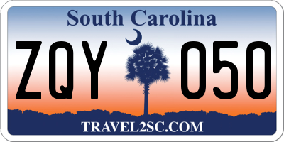 SC license plate ZQY050