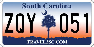 SC license plate ZQY051