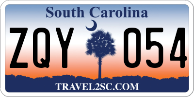 SC license plate ZQY054