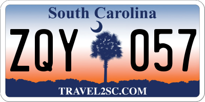 SC license plate ZQY057