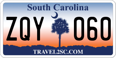 SC license plate ZQY060
