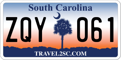 SC license plate ZQY061