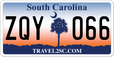 SC license plate ZQY066
