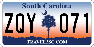 SC license plate ZQY071