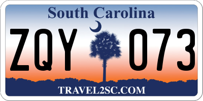 SC license plate ZQY073