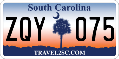 SC license plate ZQY075