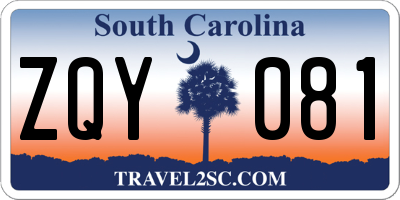 SC license plate ZQY081