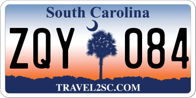 SC license plate ZQY084