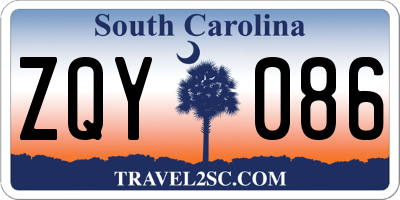 SC license plate ZQY086