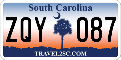 SC license plate ZQY087