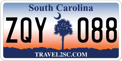 SC license plate ZQY088